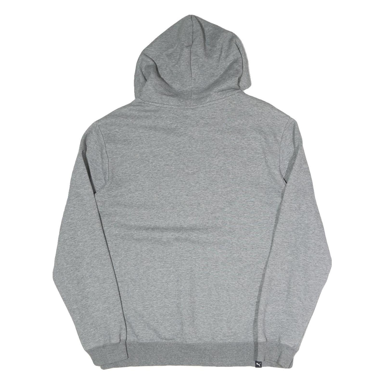 PUMA Mens Grey Hoodie L Cotton Blend Pullover Sportswear Casual