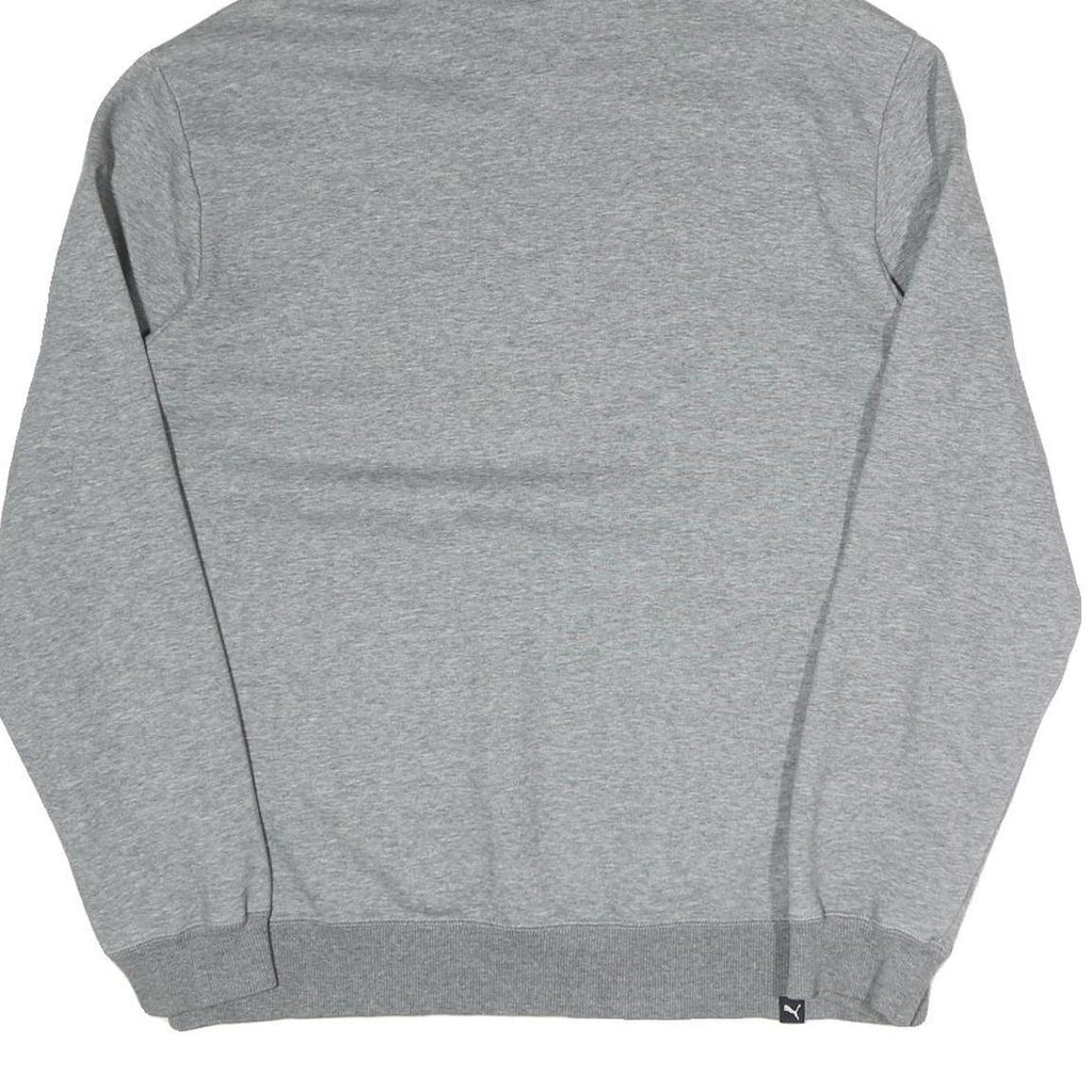 PUMA Mens Grey Hoodie L Cotton Blend Pullover Sportswear Casual