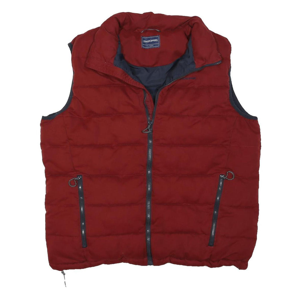 CRAIGHOPPERS Mens Red Bodywarmer L Polyester Blend Quilted Outdoor Jacket Zip