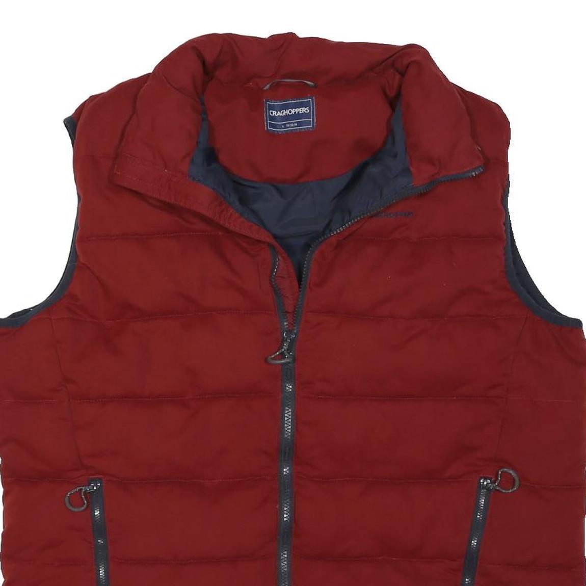 CRAIGHOPPERS Mens Red Bodywarmer L Polyester Blend Quilted Outdoor Jacket Zip