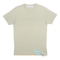 OFF-WHITE Mens Beige Graphic T-Shirt S Short Sleeve Crew Neck Cotton Jersey Logo