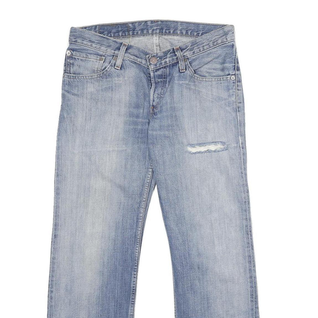 LEVI'S 518 04 Mens Jeans Blue Relaxed Straight Denim Light W30 L29 Distressed