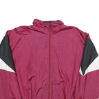 J. BLAIR Womens Burgundy & Black Zip Jacket XL Nylon Colourblock Lightweight