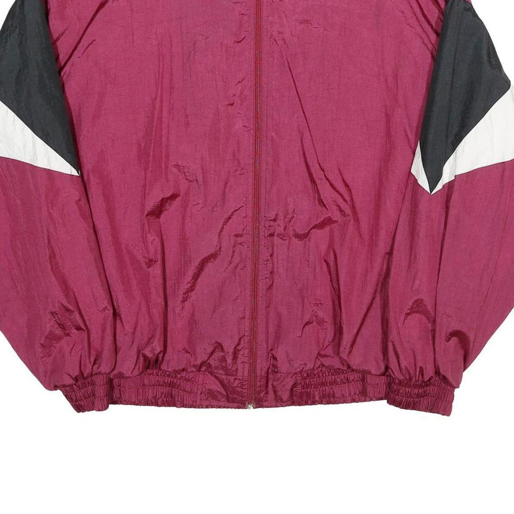 J. BLAIR Womens Burgundy & Black Zip Jacket XL Nylon Colourblock Lightweight