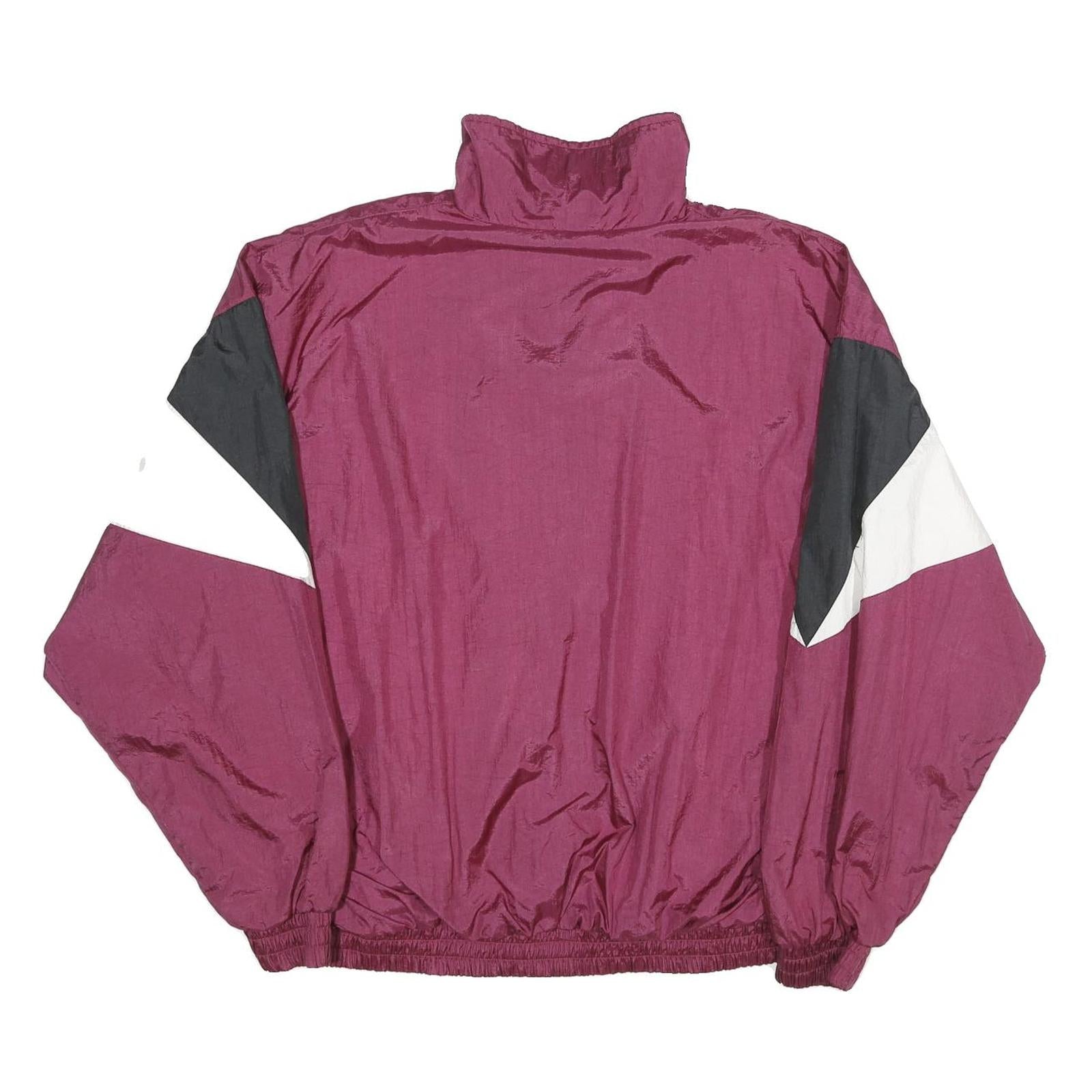 J. BLAIR Womens Burgundy & Black Zip Jacket XL Nylon Colourblock Lightweight