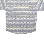 HENRY GRETHEL Mens Cream & Blue Pattern Button Shirt M Lightweight Cotton