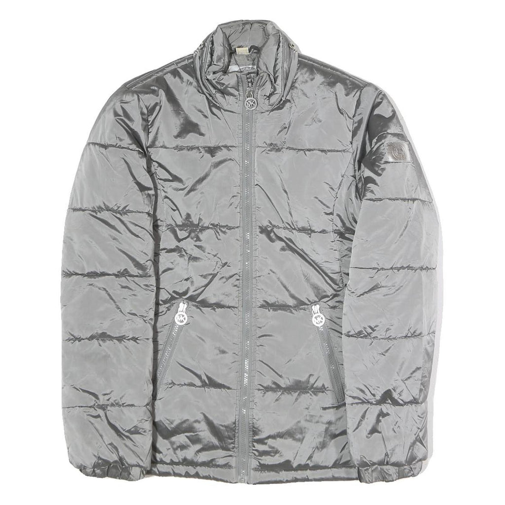 MICHAEL KORS Womens Grey Jacket S Polyester Puffer Zip Casual Lightweight