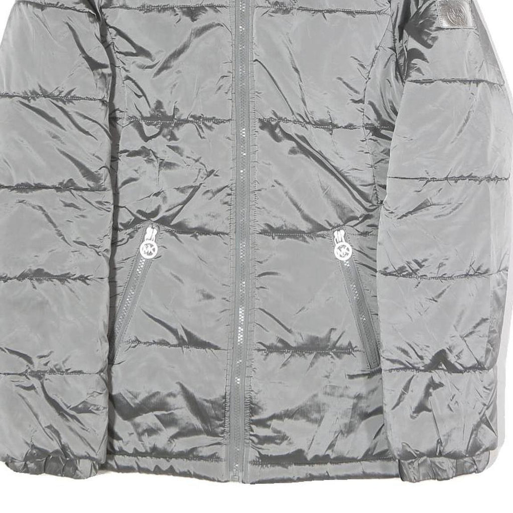 MICHAEL KORS Womens Grey Jacket S Polyester Puffer Zip Casual Lightweight