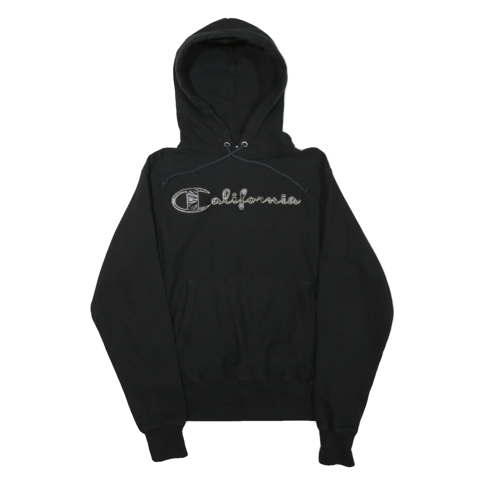 CHAMPION REVERSE WEAVE Mens Black California Pullover Hoodie S Cotton Blend