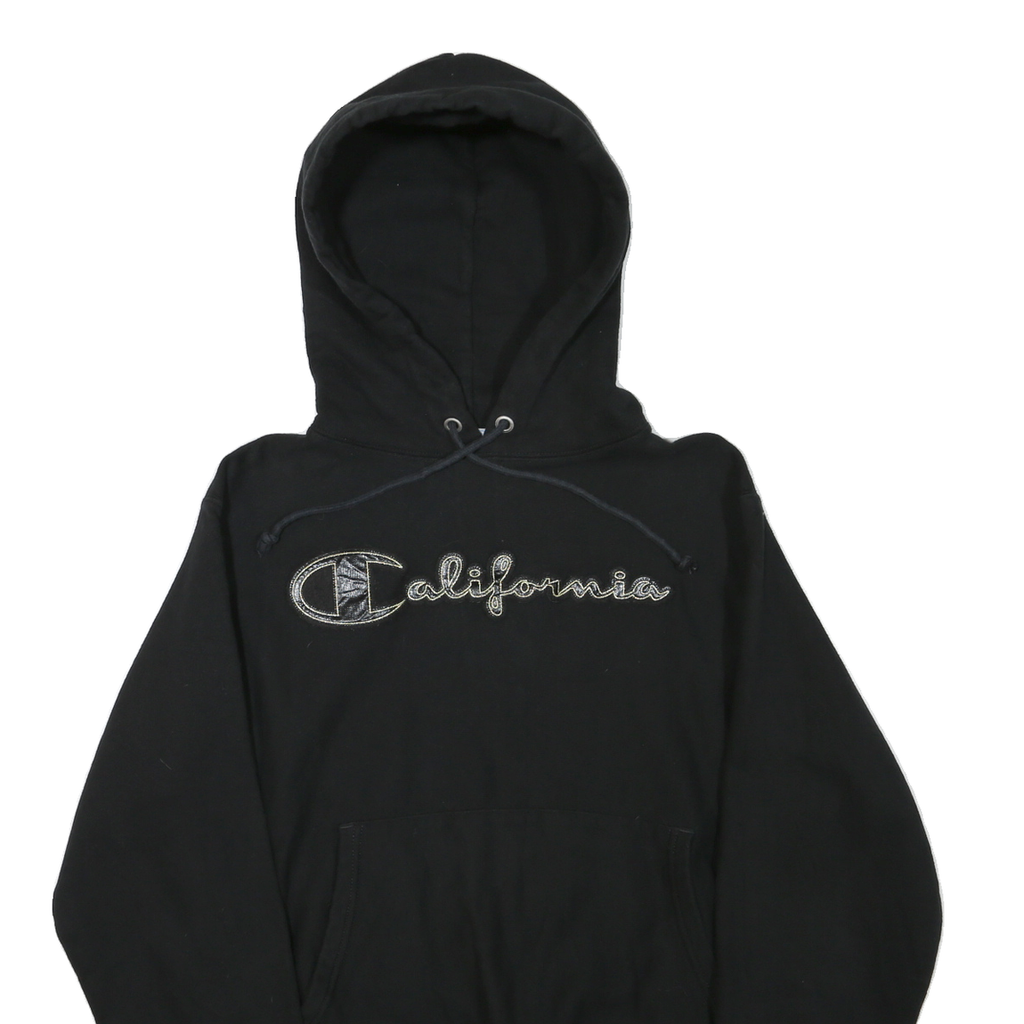 CHAMPION REVERSE WEAVE Mens Black California Pullover Hoodie S Cotton Blend