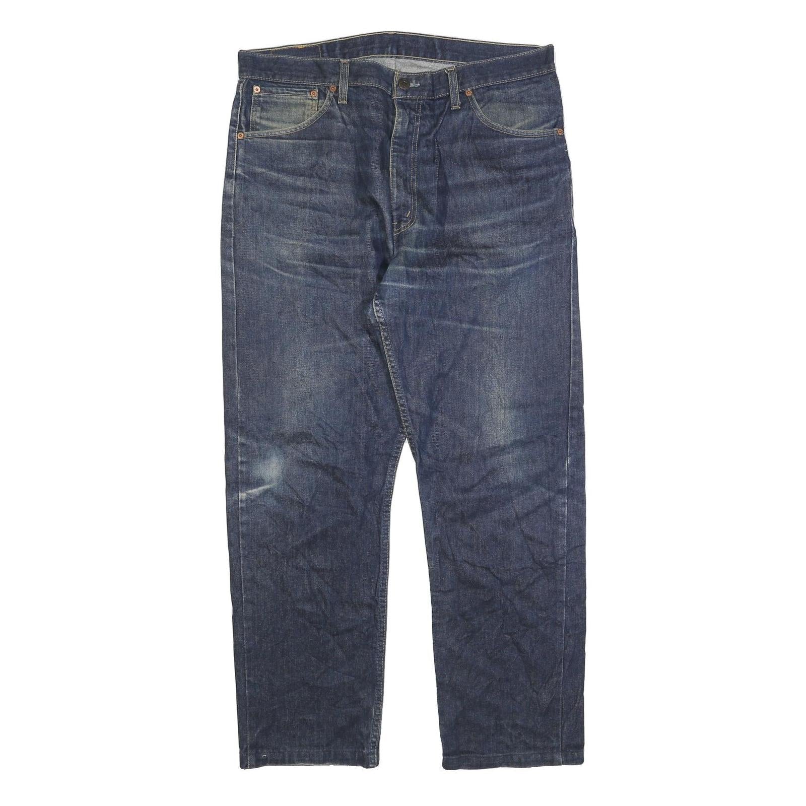 LEVI'S 521 02 Mens Jeans Blue Regular Straight Denim Medium W38 L30 Classic Fit