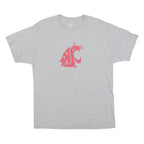 CHAMPION Mens Grey L Cotton Blend Graphic T-Shirt Short Sleeve Crew Neck