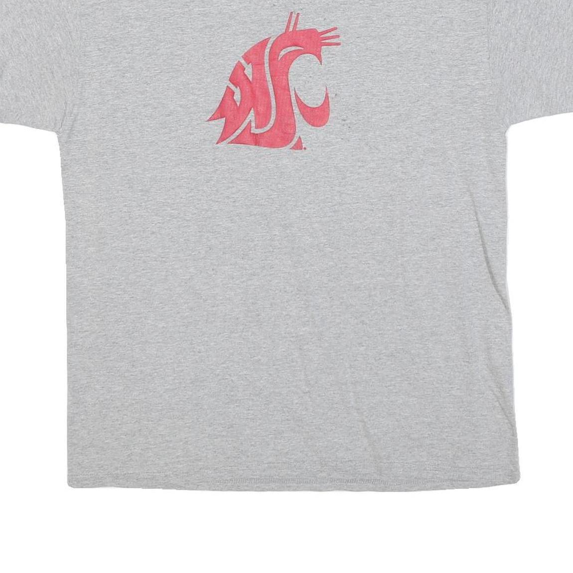 CHAMPION Mens Grey L Cotton Blend Graphic T-Shirt Short Sleeve Crew Neck