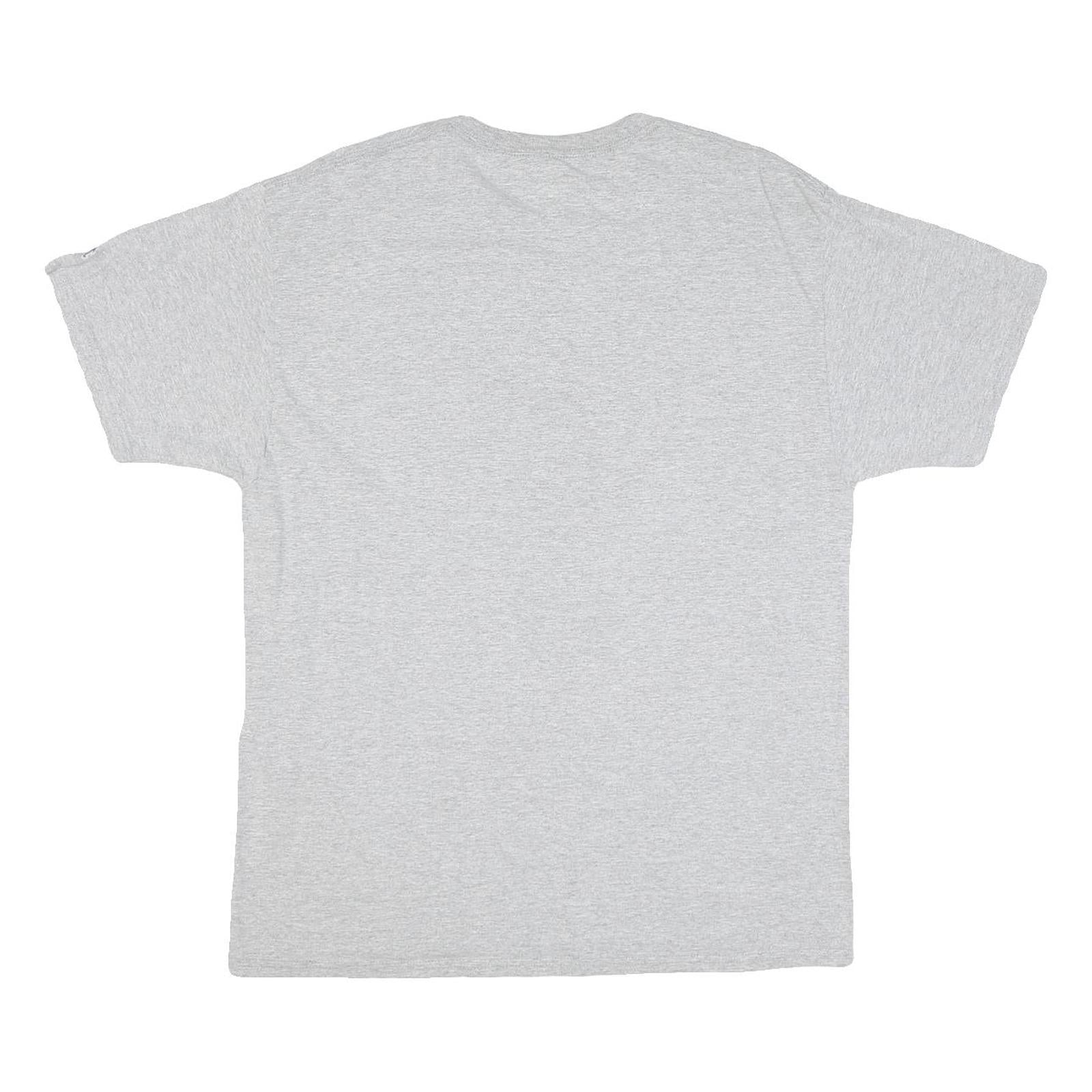 CHAMPION Mens Grey L Cotton Blend Graphic T-Shirt Short Sleeve Crew Neck