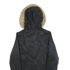 LEVI'S Womens Black Faux Fur Hooded Jacket S Polyester Blend Zip Winter Coat