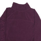 CALVIN KLEIN Womens Purple Plain Pullover Jumper Crew Neck Basic Knit L Casual