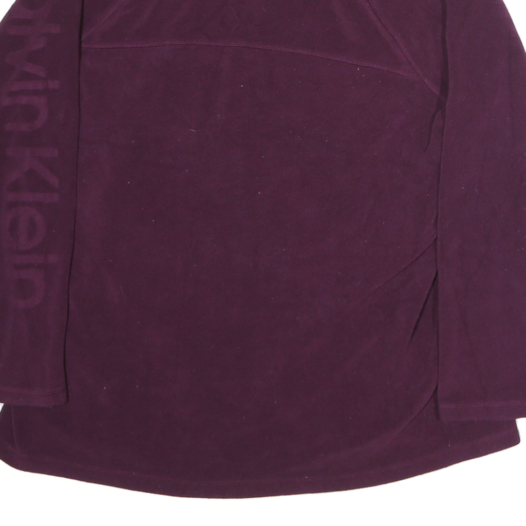 CALVIN KLEIN Womens Purple Plain Pullover Jumper Crew Neck Basic Knit L Casual