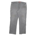 DICKIES Mens Cotton Blend Grey Regular Straight Trousers W38 L32 Workwear Zip