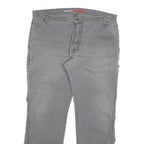 DICKIES Mens Cotton Blend Grey Regular Straight Trousers W38 L32 Workwear Zip