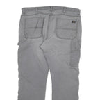 DICKIES Mens Cotton Blend Grey Regular Straight Trousers W38 L32 Workwear Zip