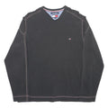 TOMMY JEANS Mens Black Sweatshirt Crew Neck L Cotton Blend Casual Pullover