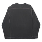 TOMMY JEANS Mens Black Sweatshirt Crew Neck L Cotton Blend Casual Pullover