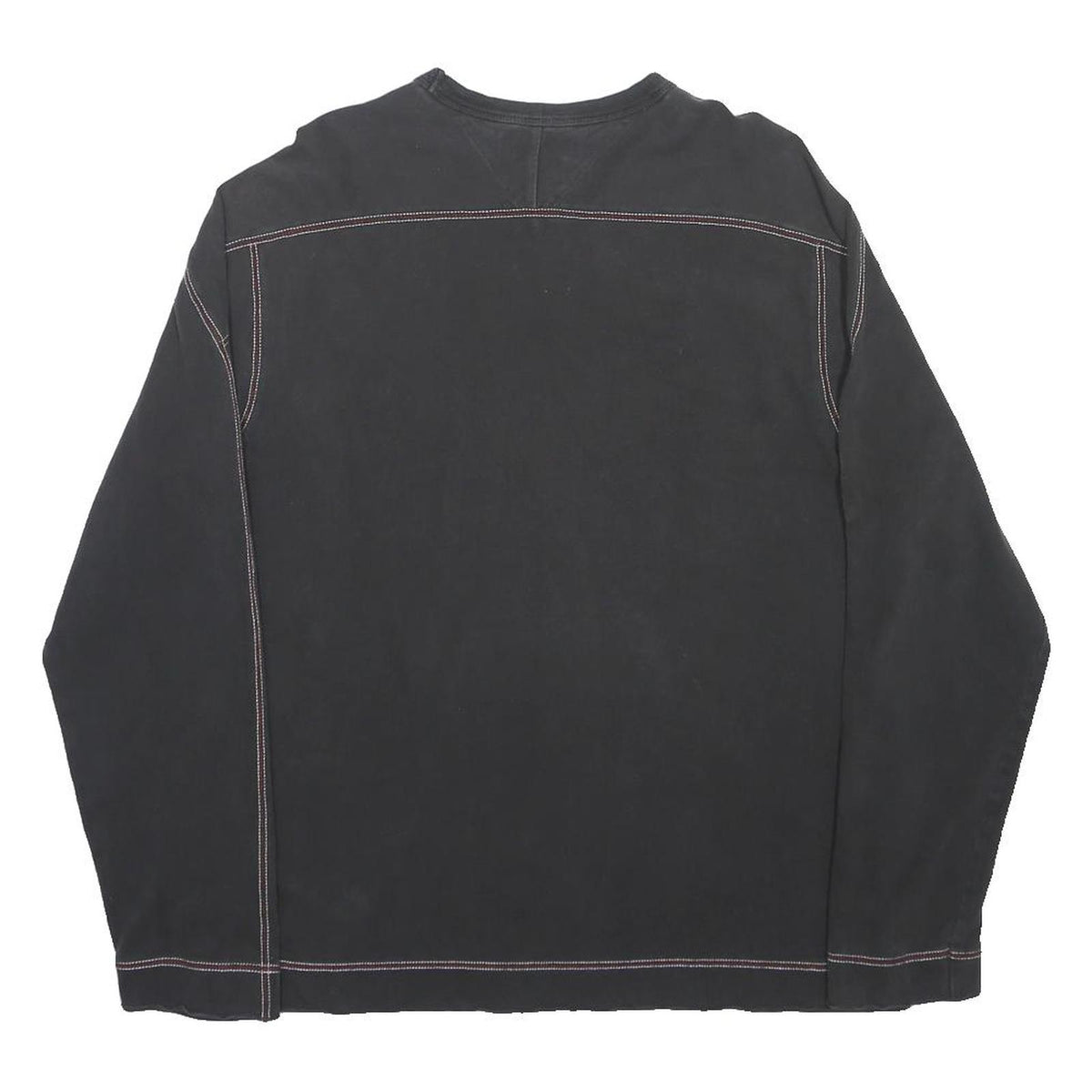 TOMMY JEANS Mens Black Sweatshirt Crew Neck L Cotton Blend Casual Pullover