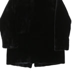 QUEENSWAY Womens Black Fur Effect Button Jacket L Polyester Blend Plush Soft