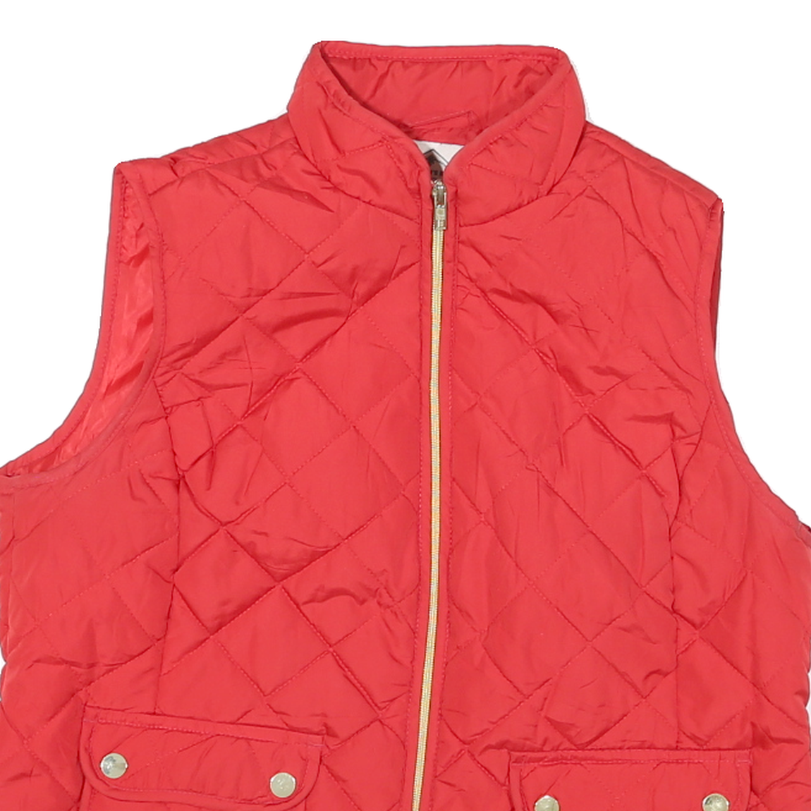 ST JOHNS BAY Womens Red Quilted Zip Jacket L Polyester Blend Casual Outerwear