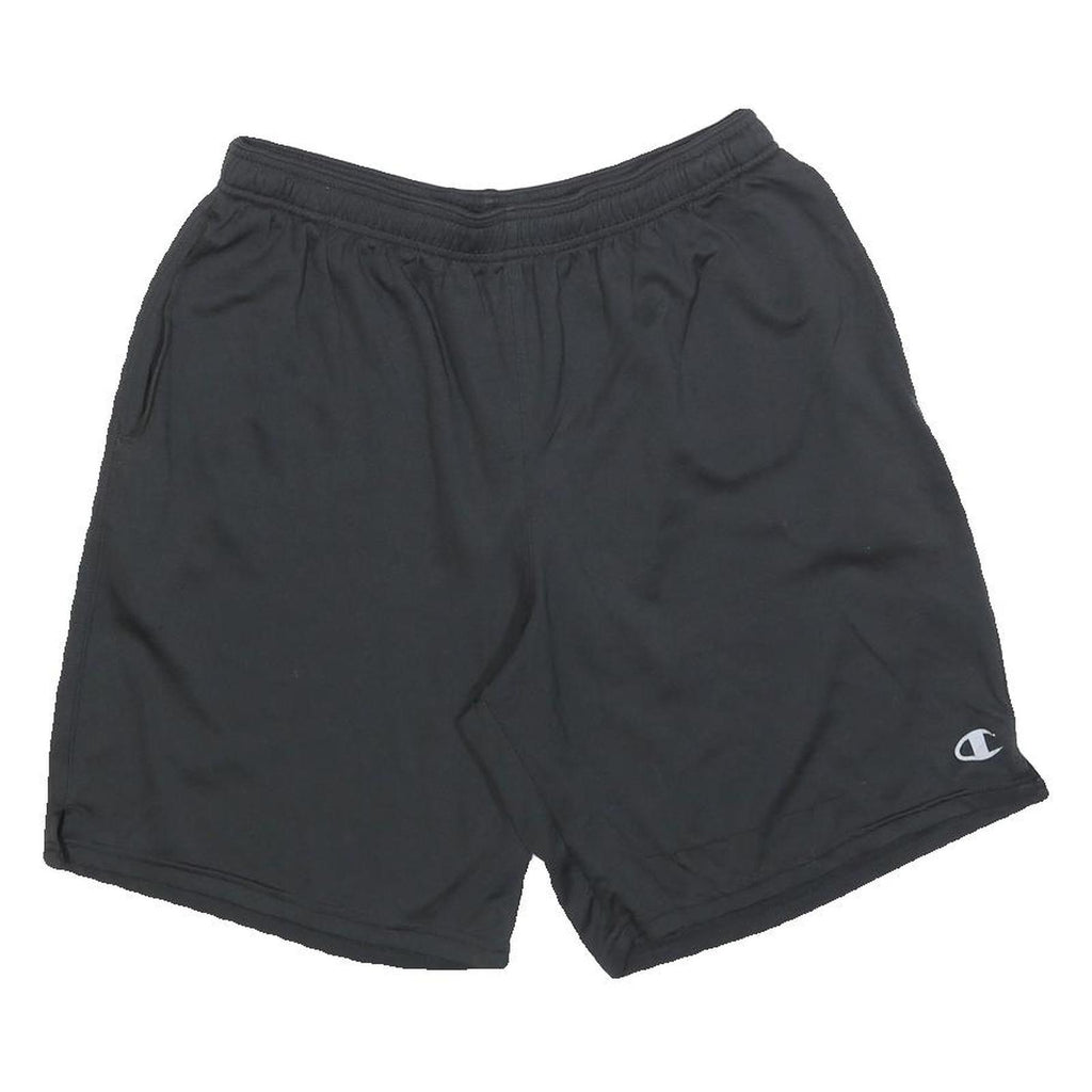 CHAMPION Mens Black Sports Shorts L W30 Lightweight Polyester Casual