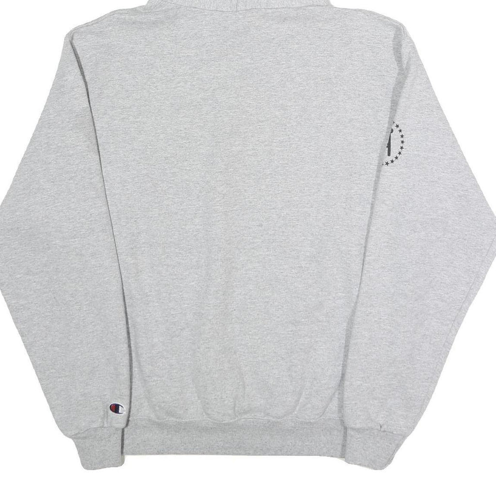 CHAMPION Mens Grey Positive Vibes Only Pullover Hoodie L Cotton Blend