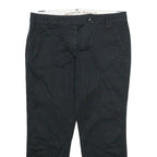 NORTH SAILS Womens Cotton Blend Black Regular Fit Straight Leg Trousers W32 L24