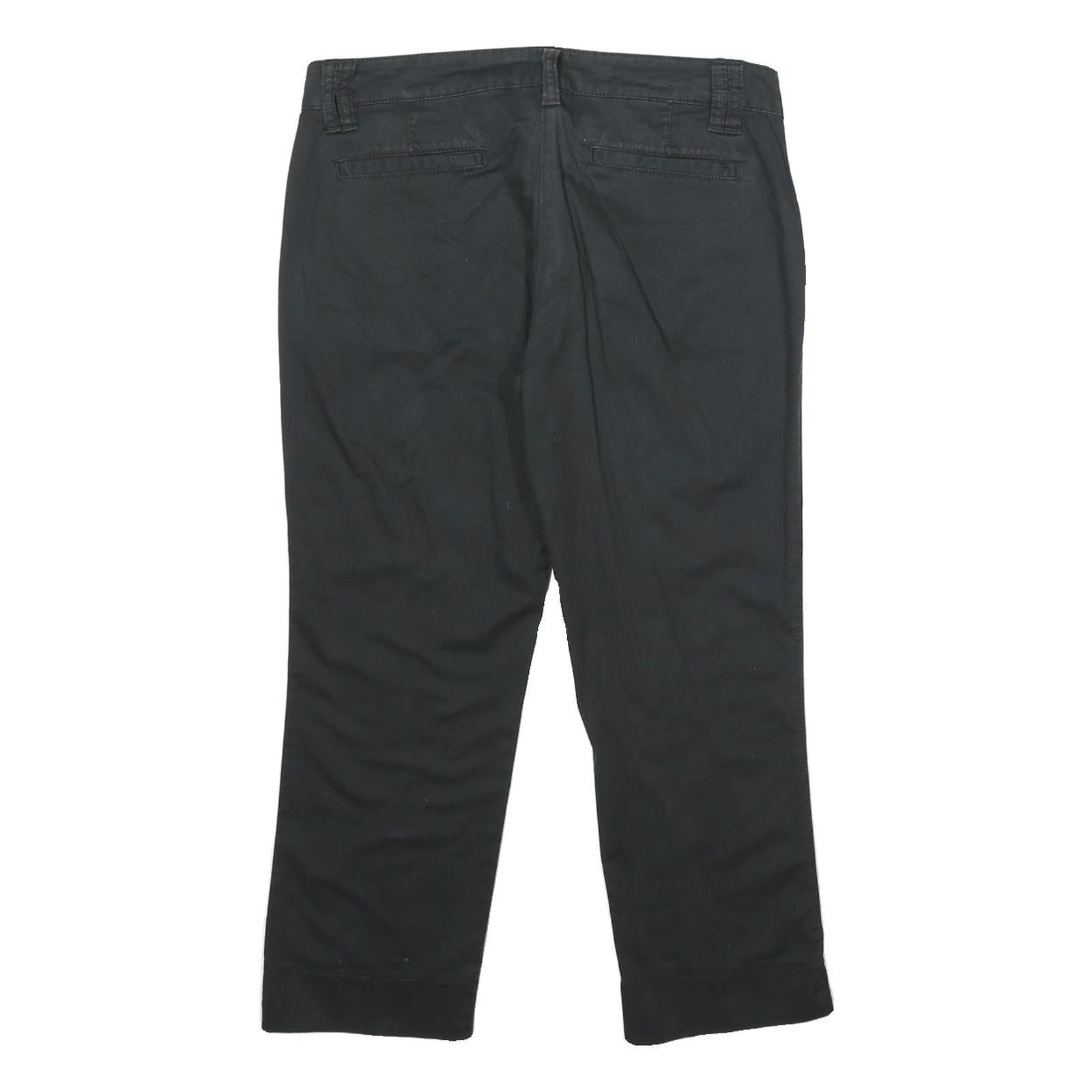 NORTH SAILS Womens Cotton Blend Black Regular Fit Straight Leg Trousers W32 L24