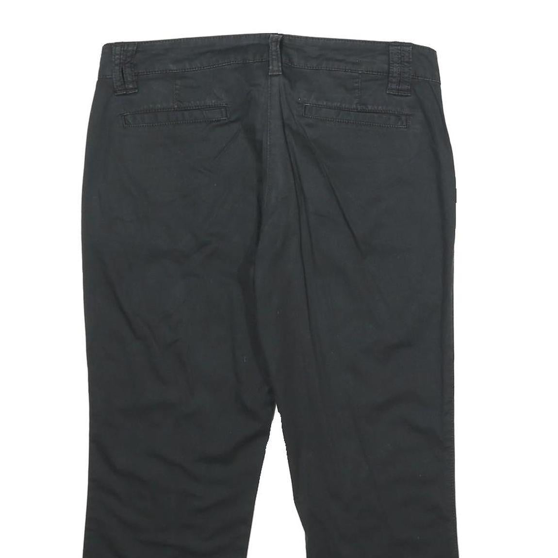 NORTH SAILS Womens Cotton Blend Black Regular Fit Straight Leg Trousers W32 L24