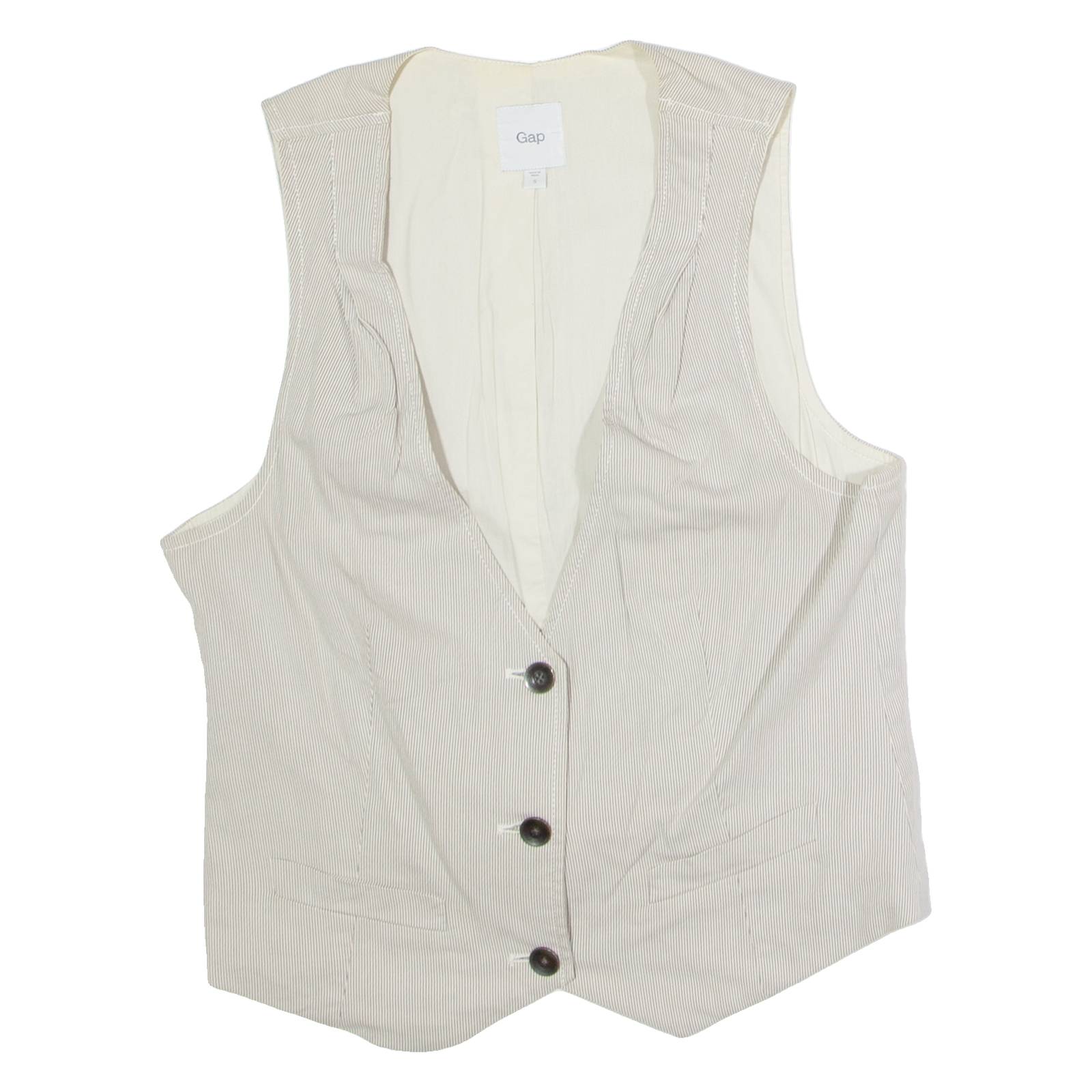 GAP Womens Blazer Waistcoat Grey Striped S