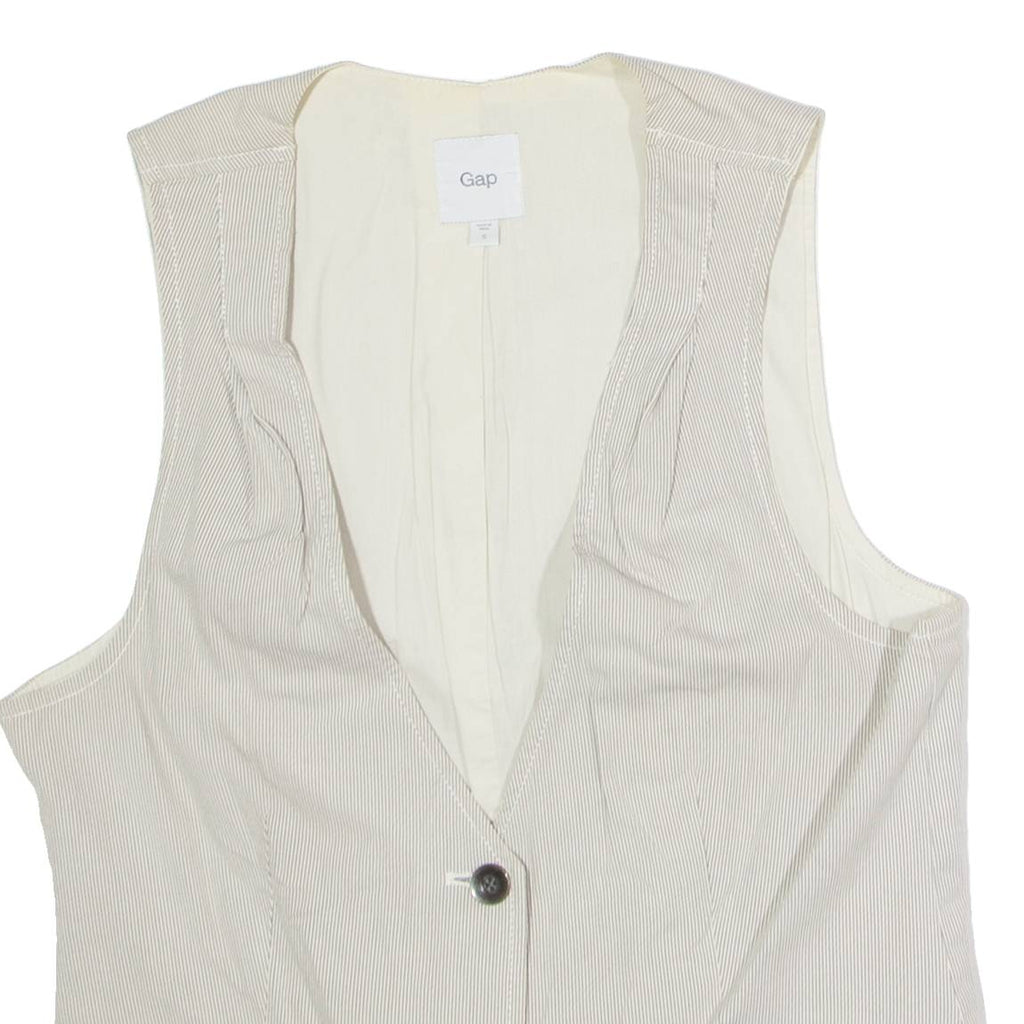 GAP Womens Blazer Waistcoat Grey Striped S