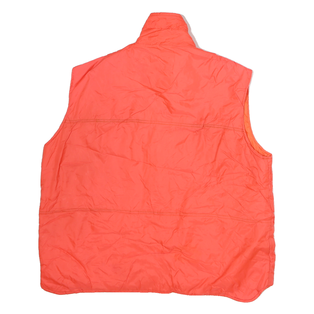 CONTENDER Womens Orange Quilted Sleeveless Jacket L Polyester Zip