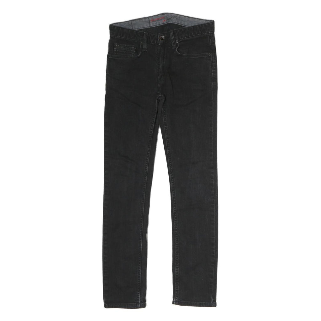 VANS Mens Slim Black Jeans Cotton W26 L26 Zip Pockets Casual Streetwear