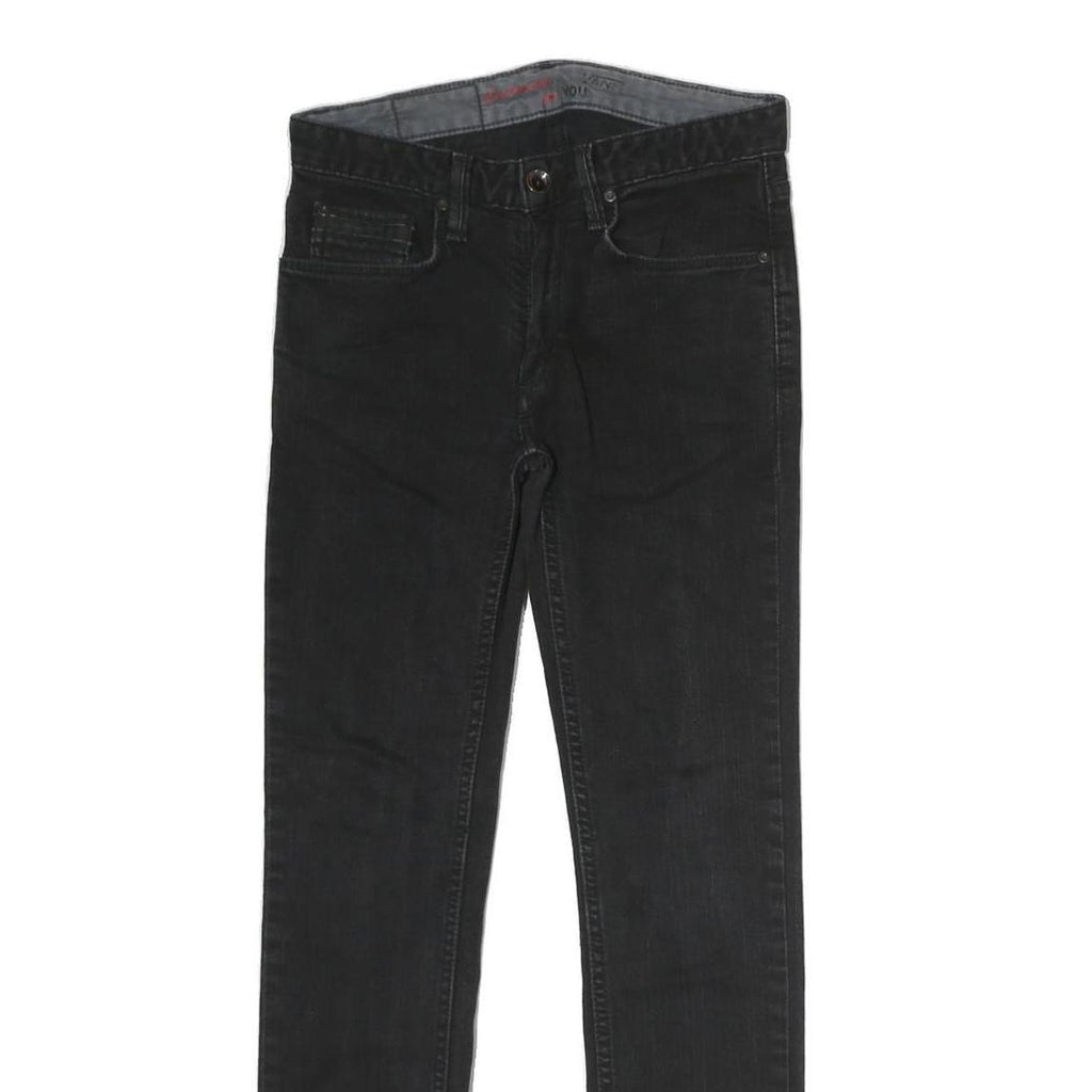 VANS Mens Slim Black Jeans Cotton W26 L26 Zip Pockets Casual Streetwear