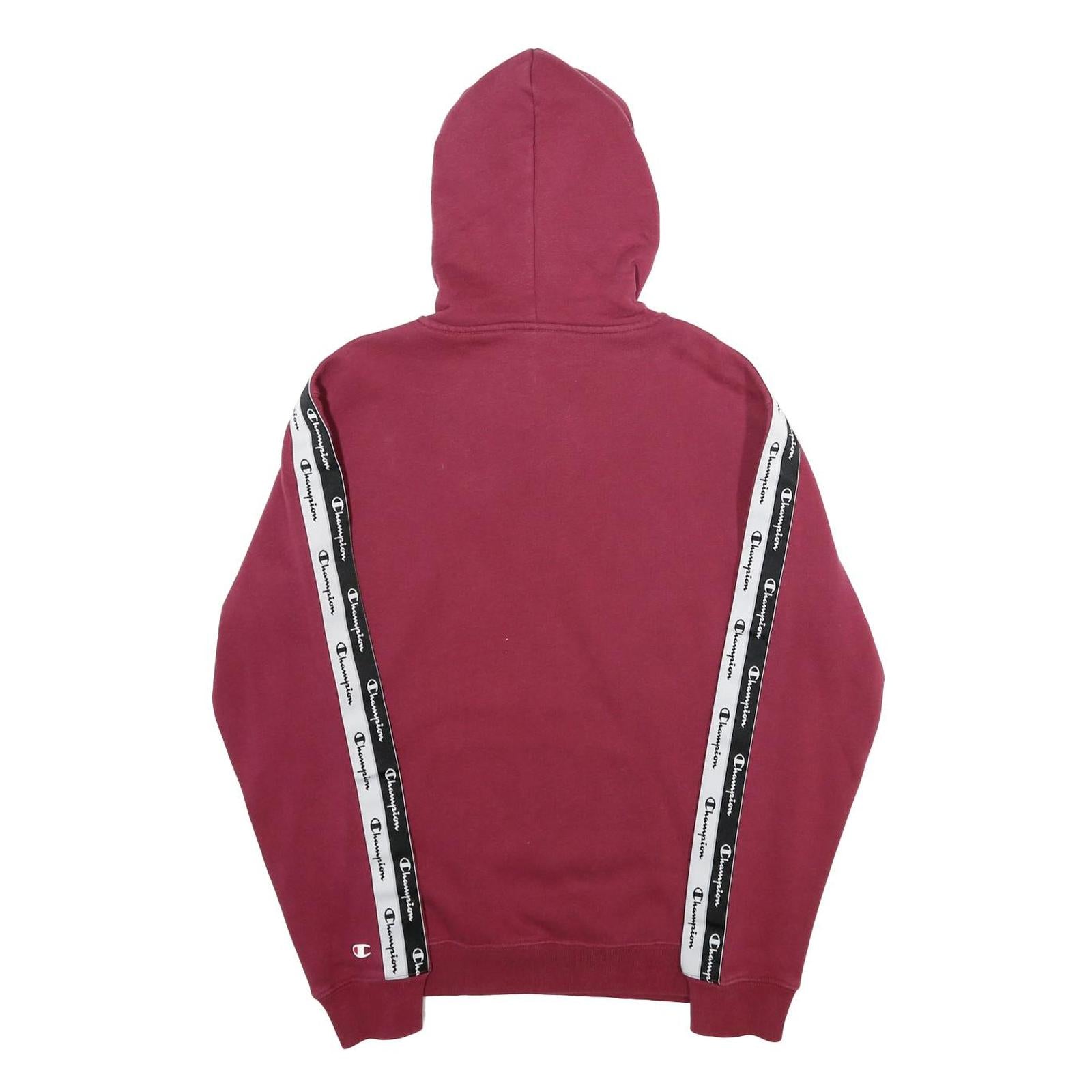 CHAMPION Mens Maroon Burgundy Hoodie S Cotton Blend Pullover Lightweight