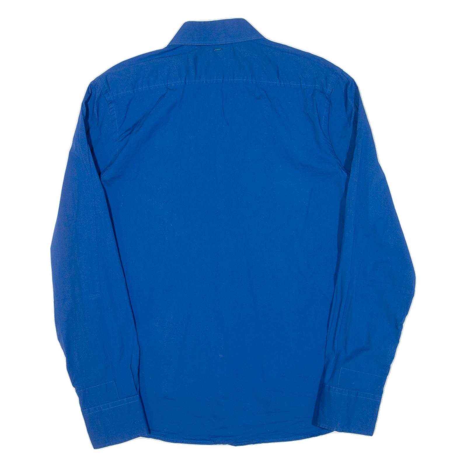 G-STAR Mens Plain Shirt Blue Long Sleeve M