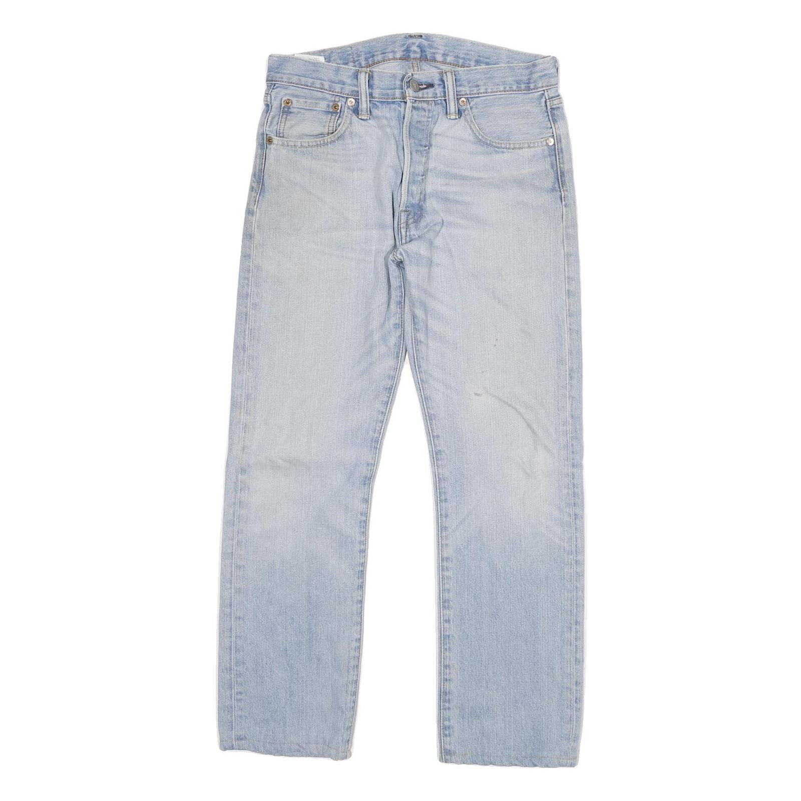 LEVI'S 501 Mens Jeans Blue Regular Straight Denim Light W29 L25 Classic Button