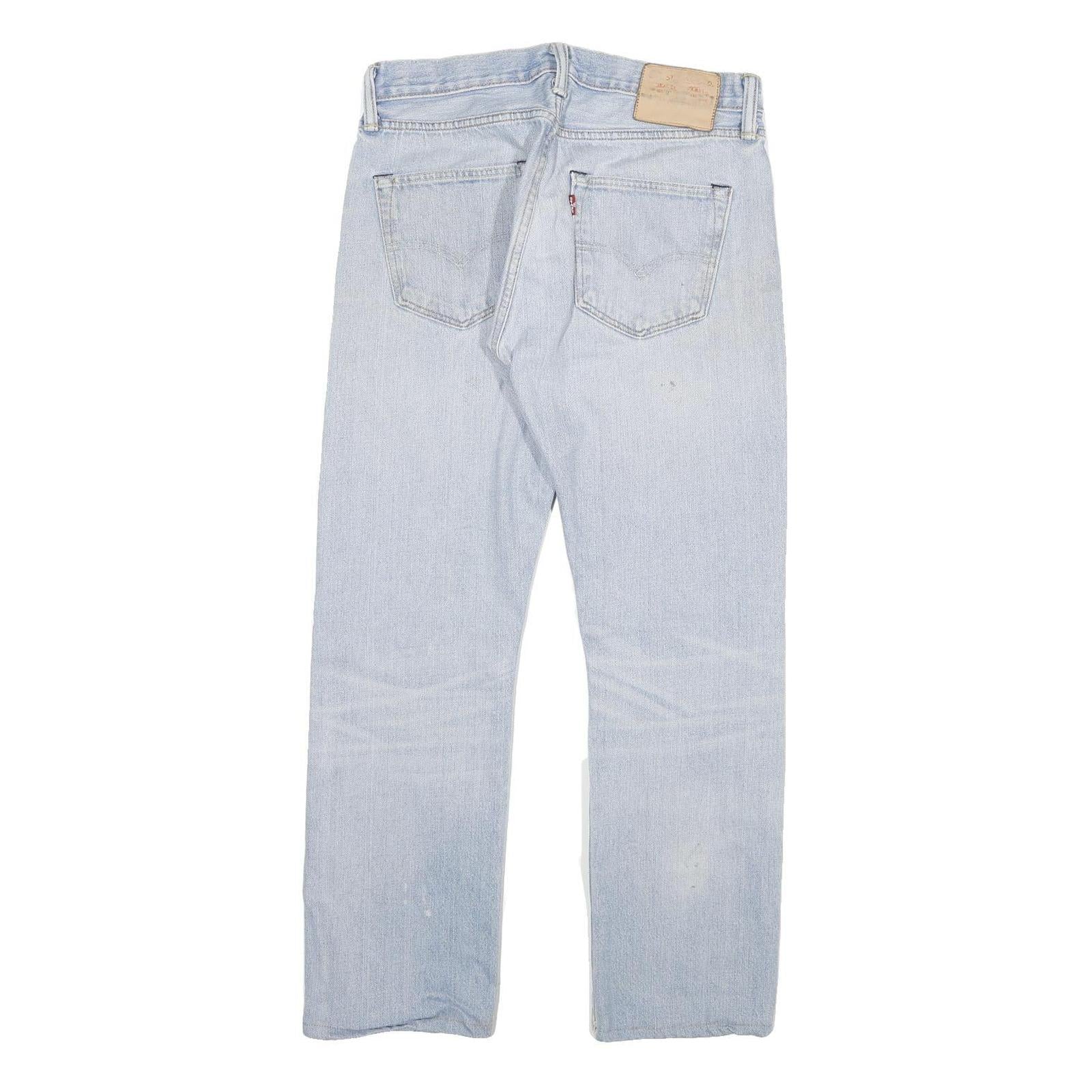 LEVI'S 501 Mens Jeans Blue Regular Straight Denim Light W29 L25 Classic Button