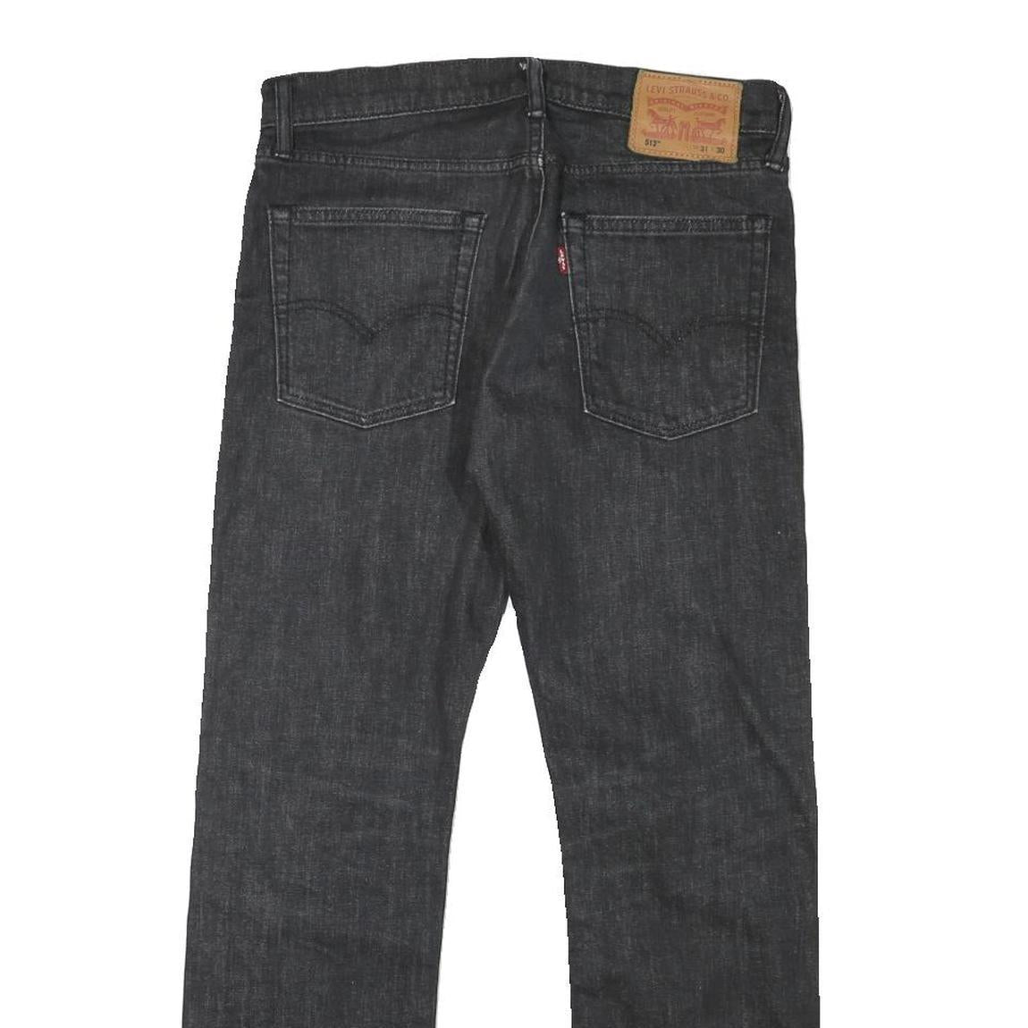 LEVI'S 513 Mens Jeans Black Regular Straight Denim Medium W30 L28 Zip Cotton