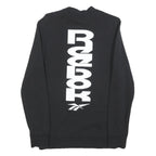 REEBOK Womens Black Crew Neck S Cotton Blend Sweatshirt Reebok Logo