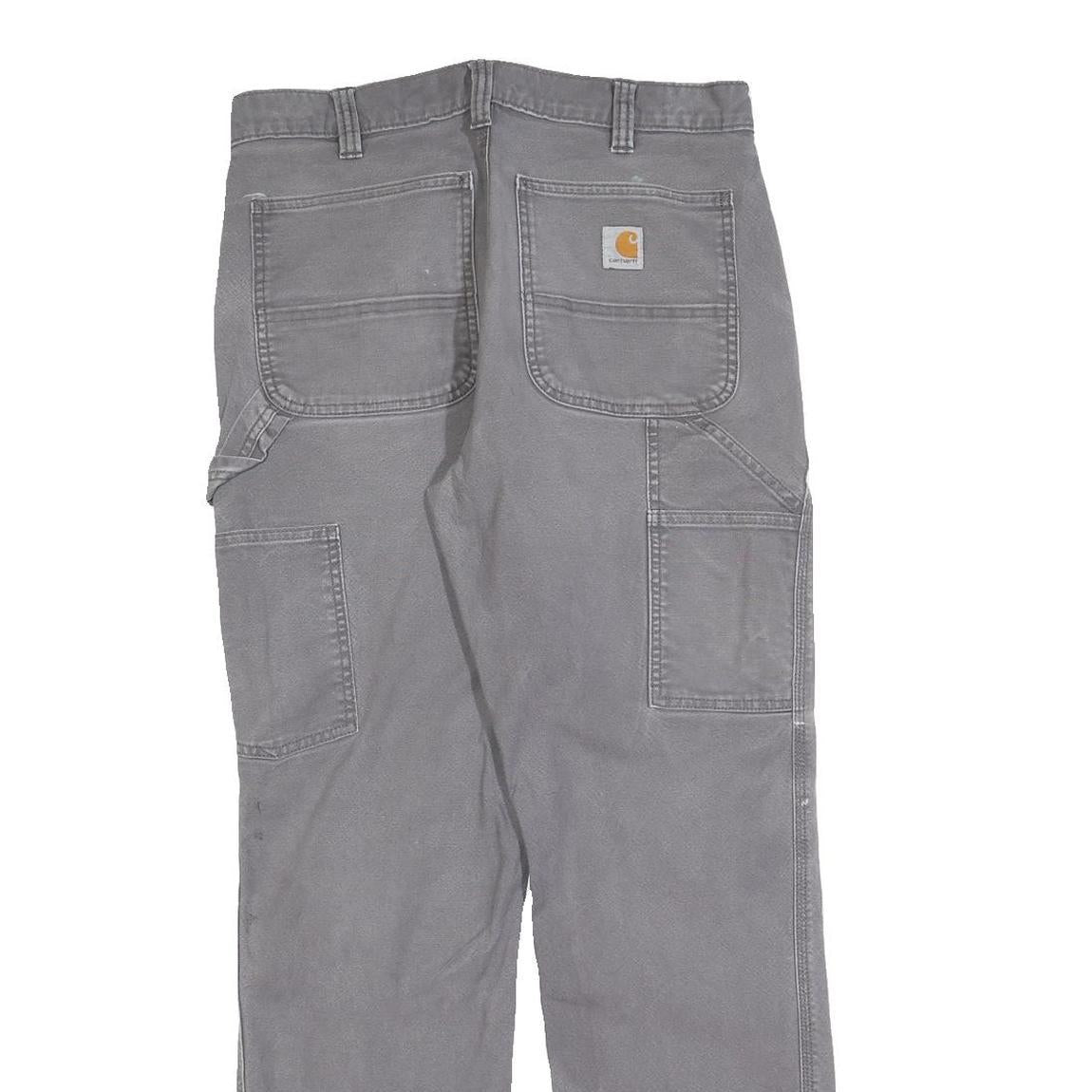 CARHARTT Mens Cotton Blend Grey Relaxed Straight Trousers W32 L32 Workwear