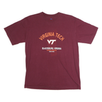 NCAA Mens Maroon Virginia Tech Graphic T-Shirt L Short Sleeve Crew Neck