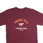 NCAA Mens Maroon Virginia Tech Graphic T-Shirt L Short Sleeve Crew Neck