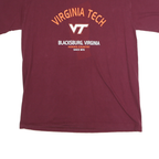 NCAA Mens Maroon Virginia Tech Graphic T-Shirt L Short Sleeve Crew Neck