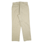DICKIES Mens Beige Cotton Blend Regular Straight Trousers W36 L32 Workwear